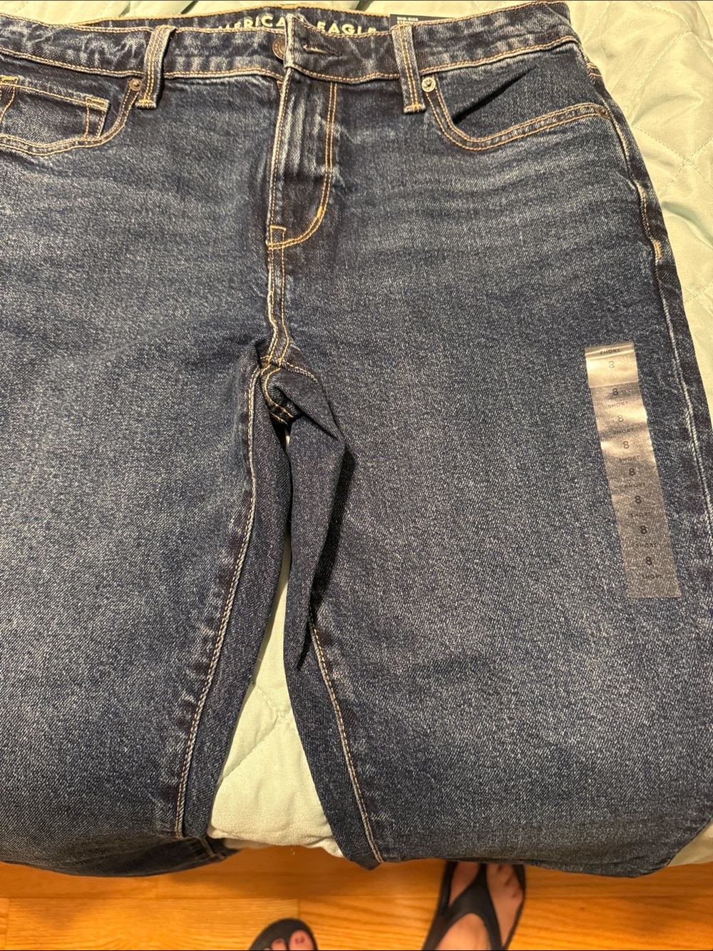 American Eagle Outfitters Straight Leg Jeans in Dark Blue Wash